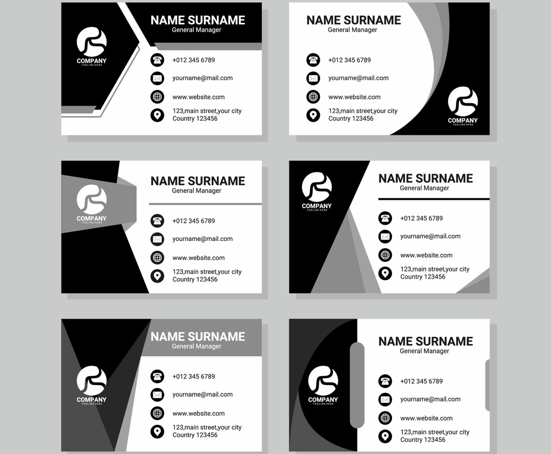 Monochromatic Business Card Template Collection