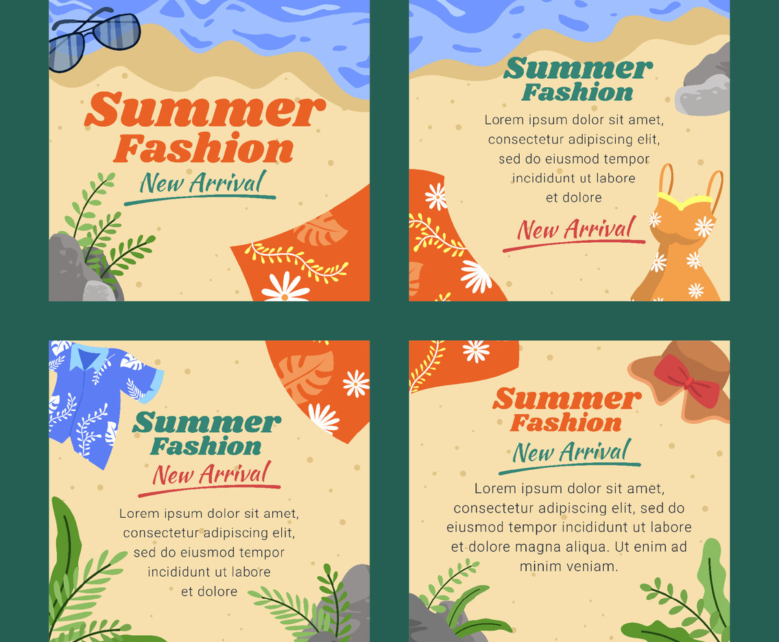 Summer Fashion New Arrival Concept Social Media Post