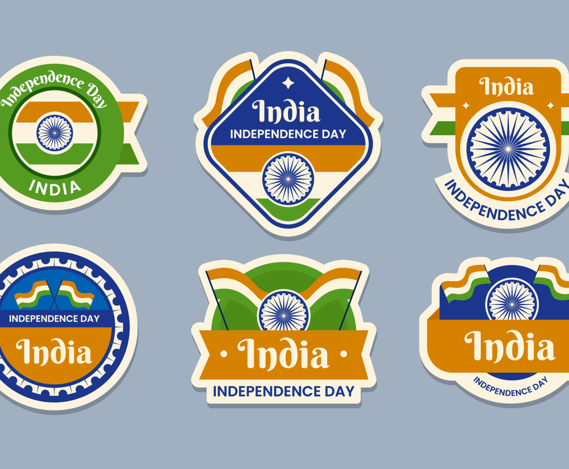 India Independence Day Stickers Set