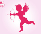 Flying Cupid Silhouette