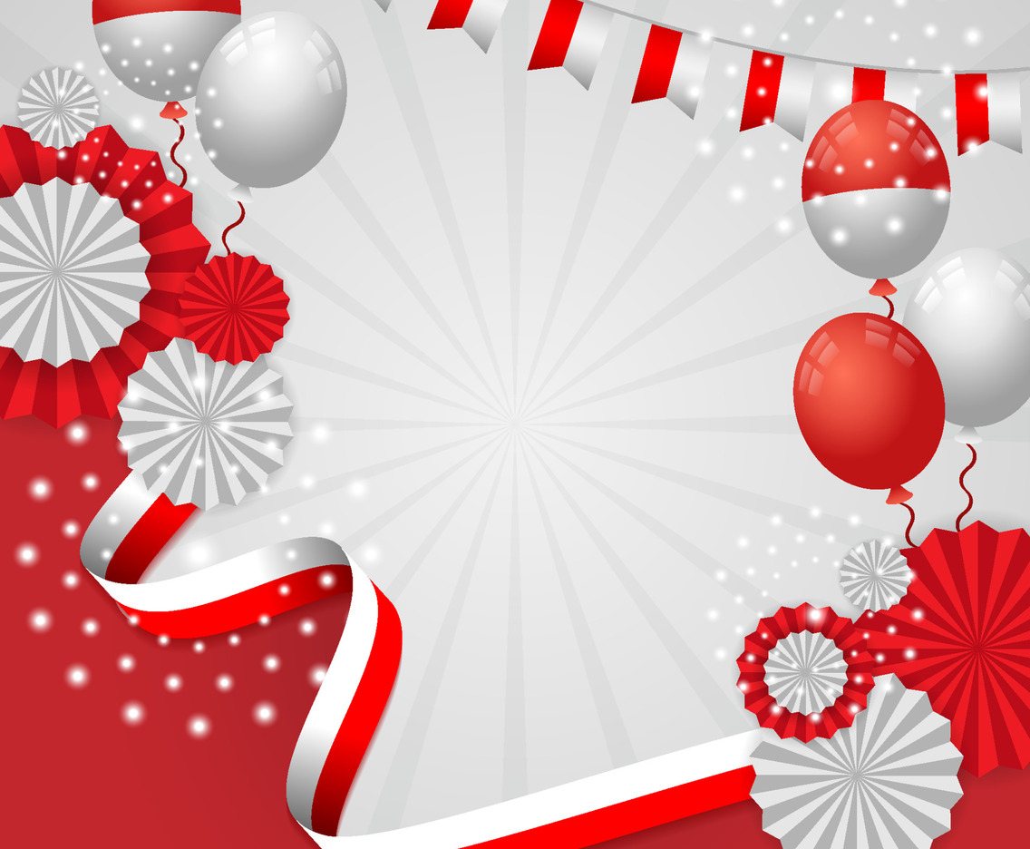 Red and White Themed Background for Indonesia Independence Day Celebration