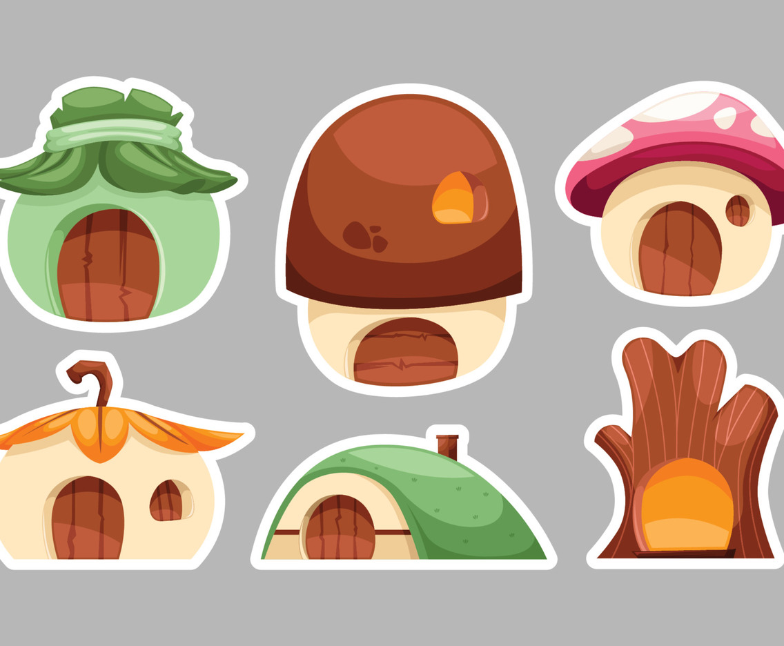 Set Of Fantasy House Sticker