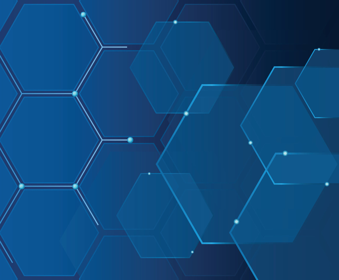 Technology Background In Blue Hexagonal Color