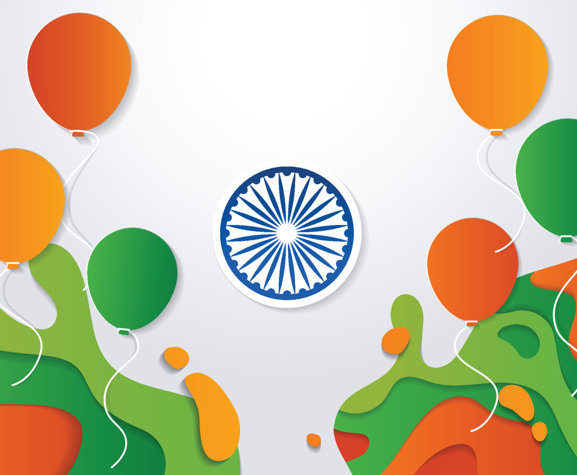 India Independence day Background with Papercut Concept