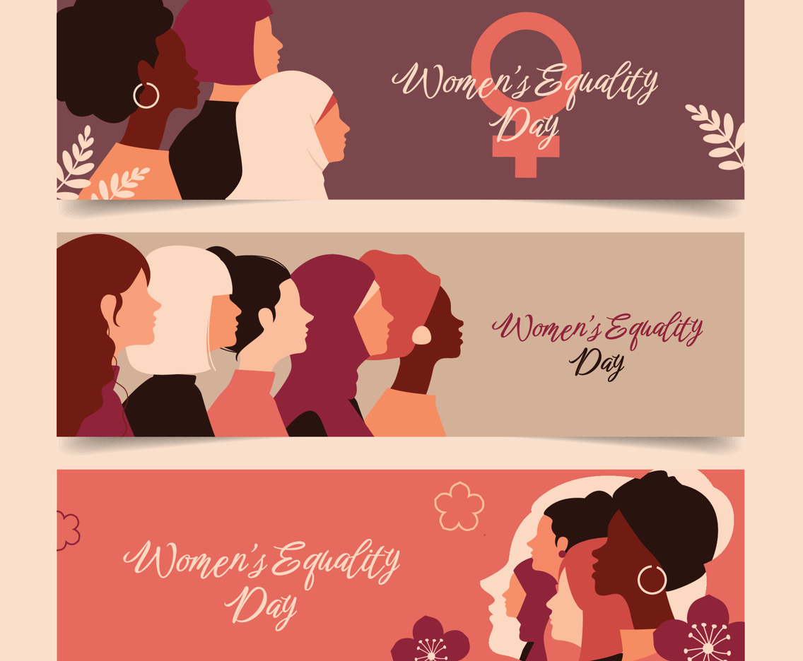 Women Equality Day Banners Set