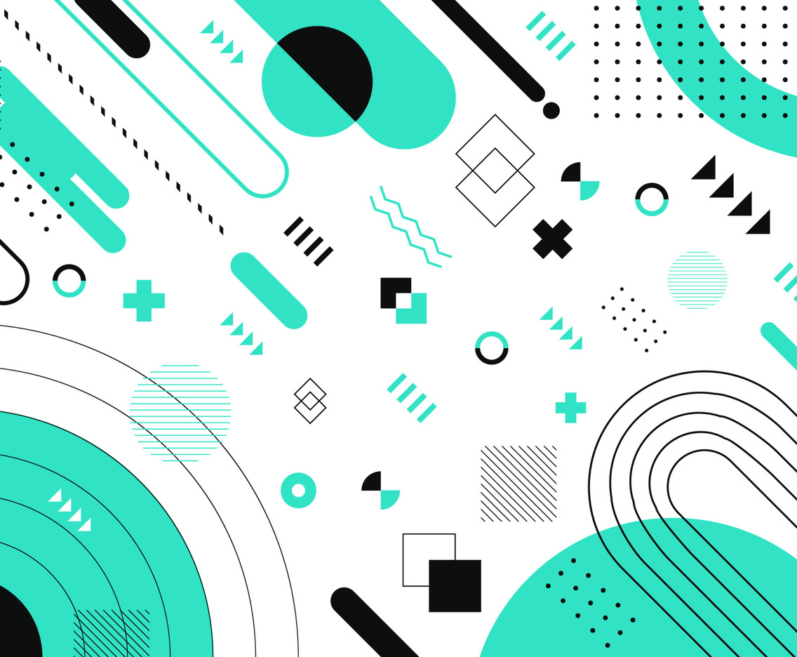 Geometric Background With Mint Green Color