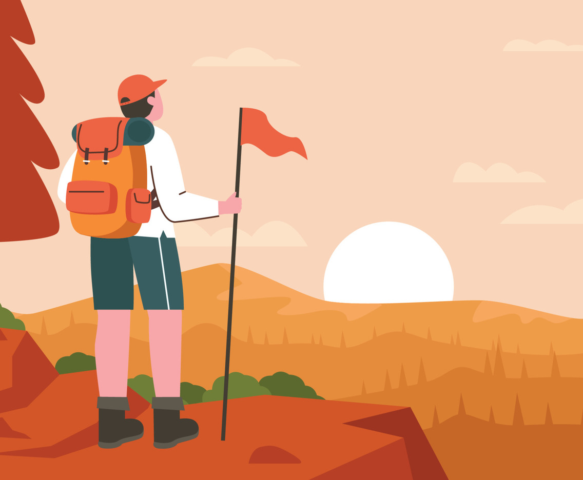 Hike To The Mountains In Autumn