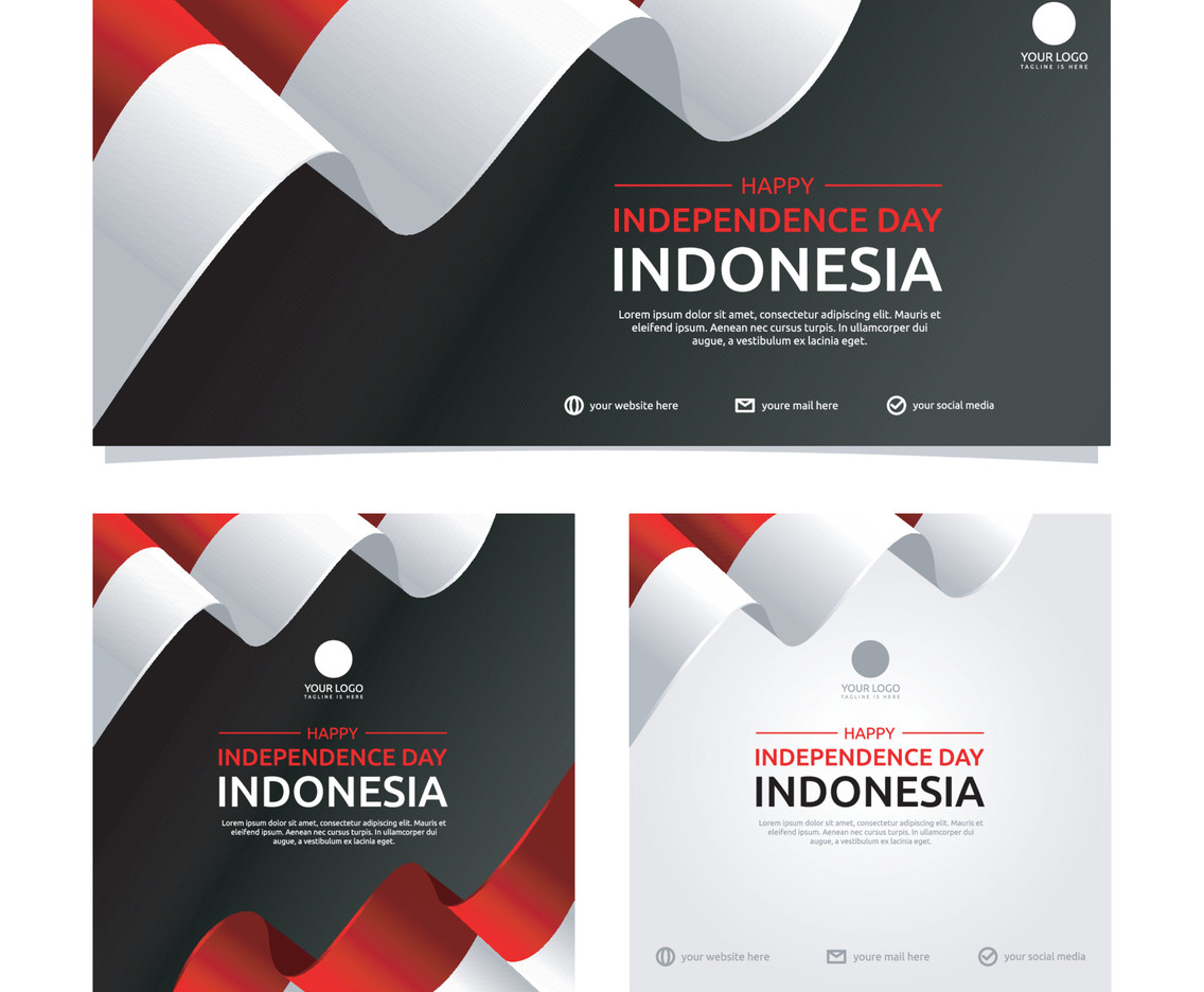 Happy Independence Day of Indonesia Banner Design