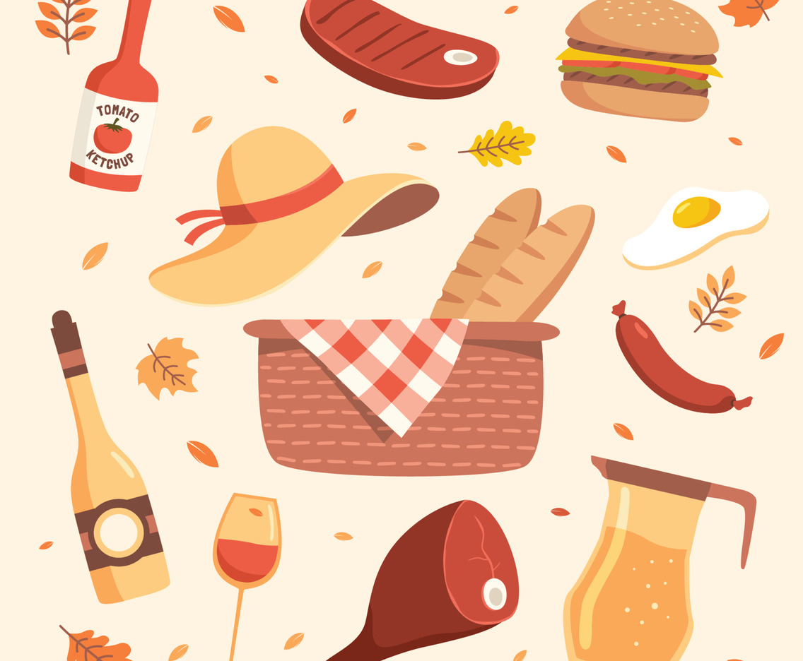 Autumn Picnic Food Set Icon