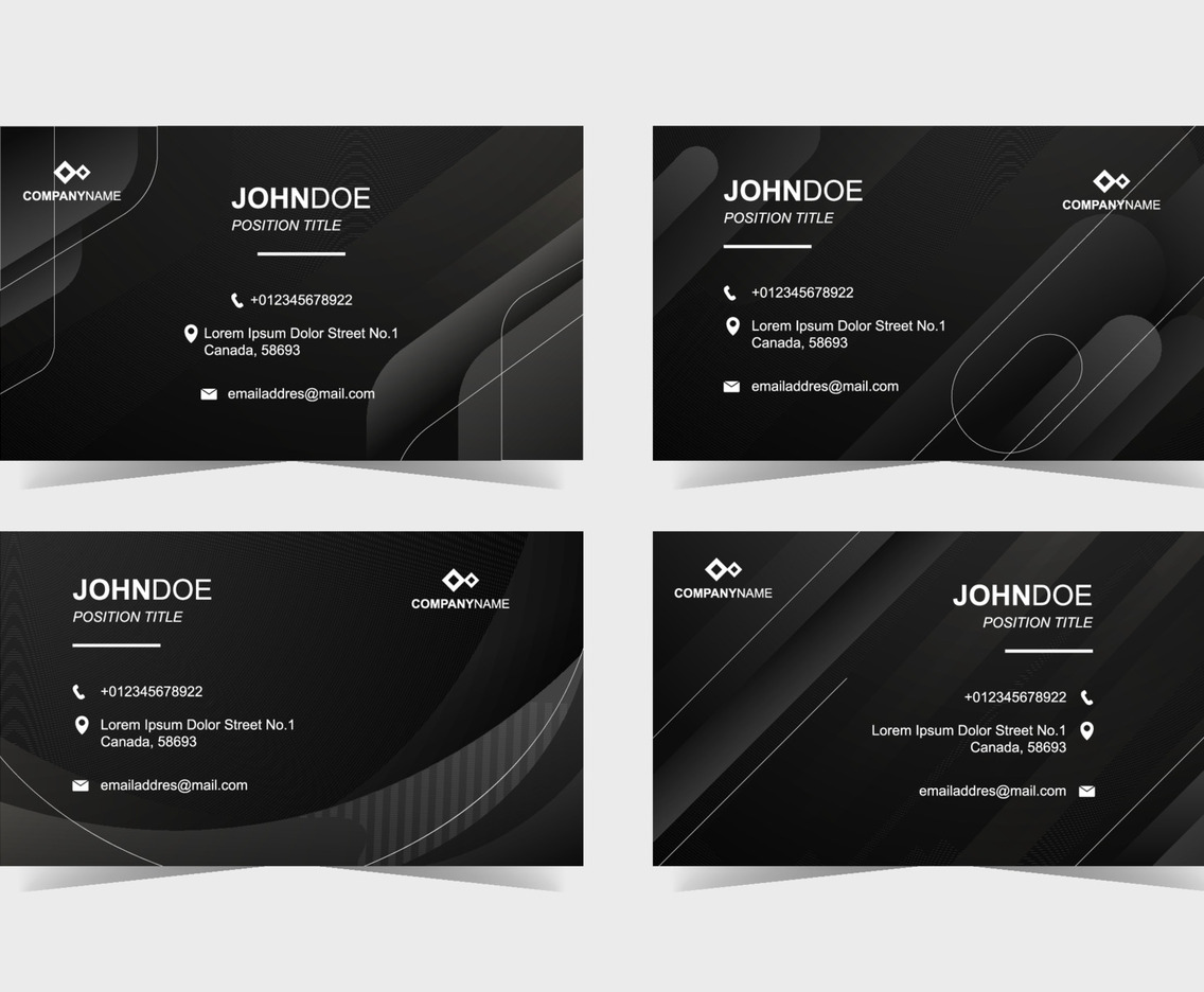 Monochromatic Black and White Business Card Template