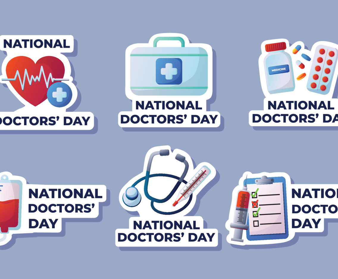 National Doctors Day Stickers Set