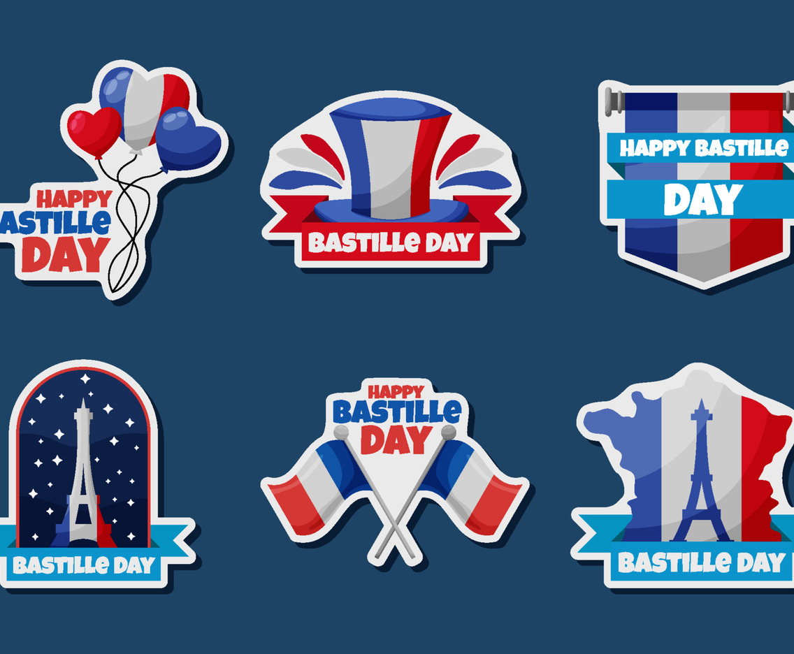 Bastille Day Stickers Set