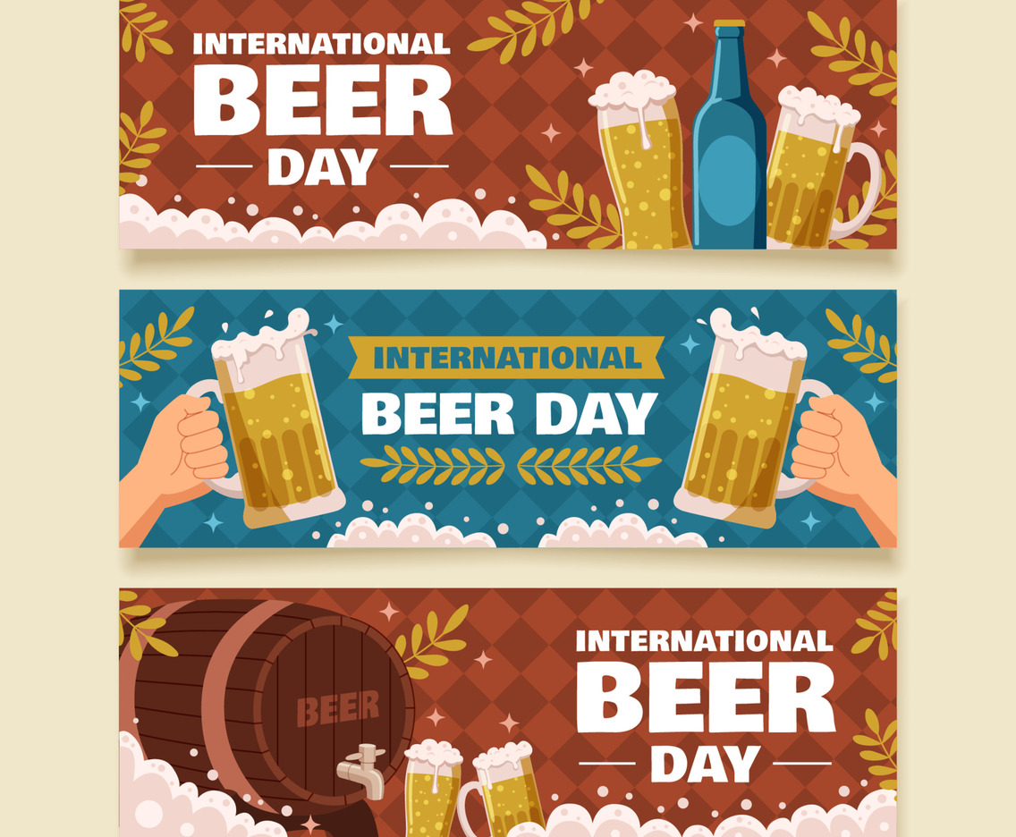 International Beer Day Banner Set