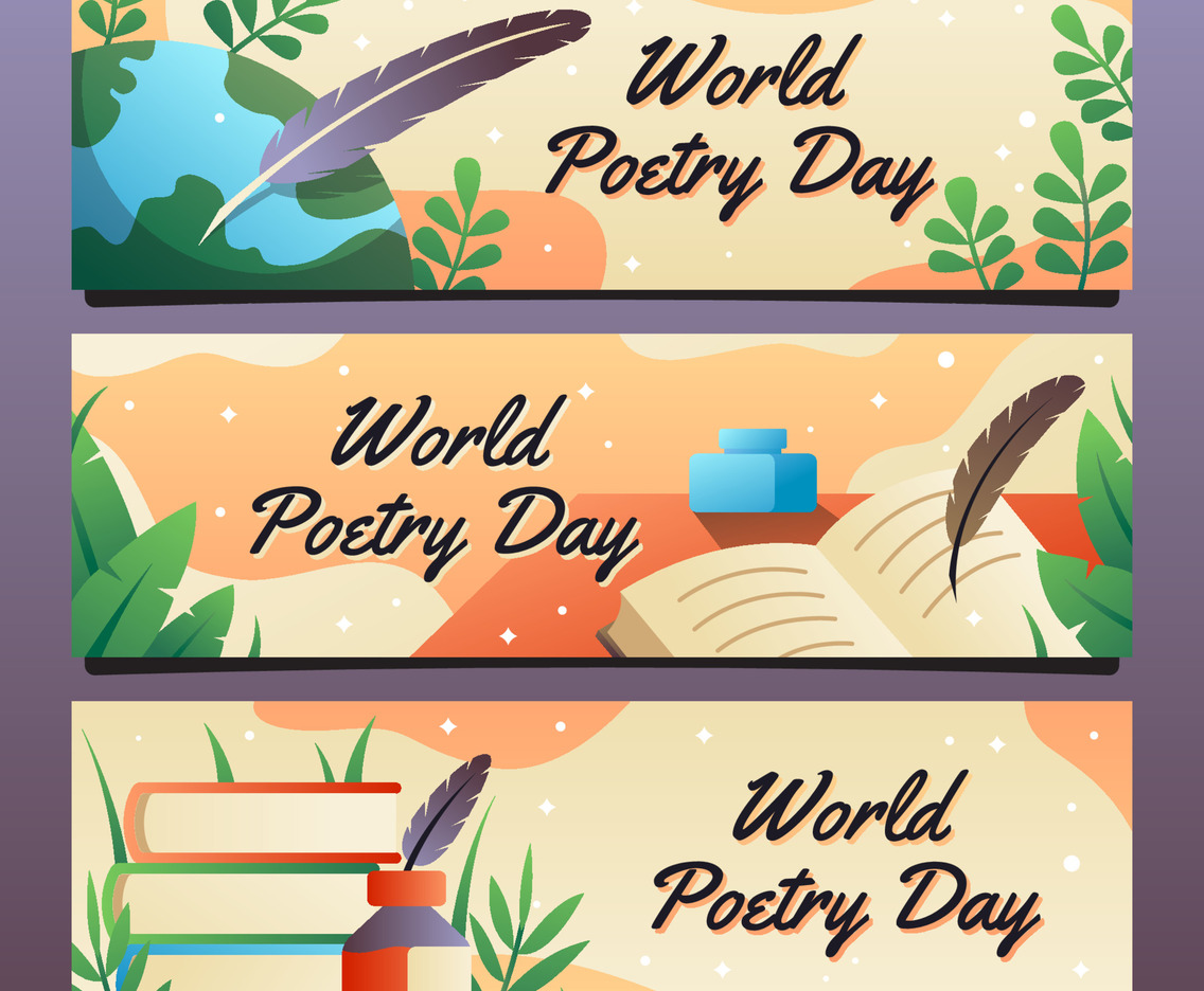 World Poetry Day Banners Set