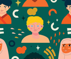 Multiracial Seamless Pattern
