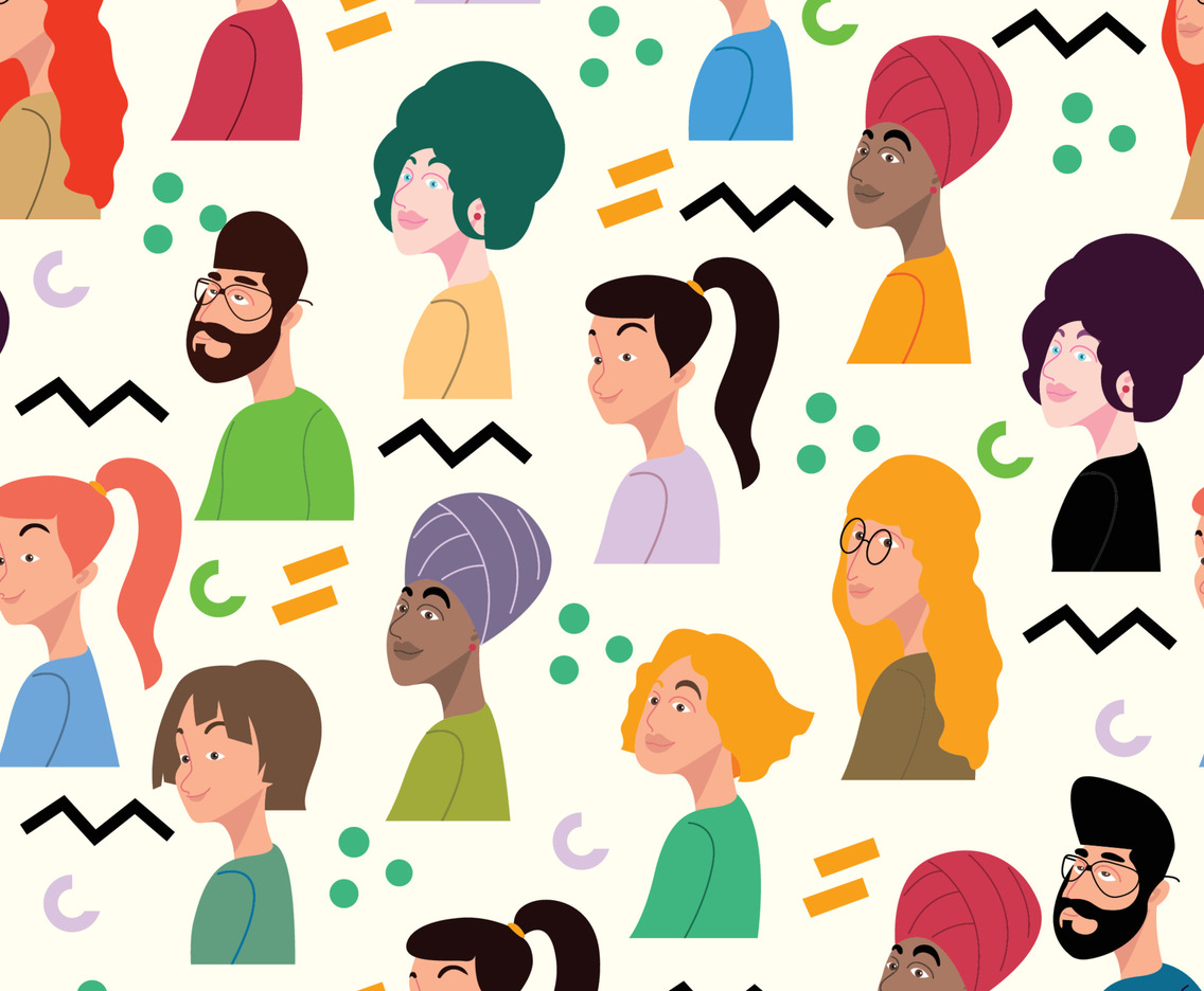Multiracial Seamless Pattern