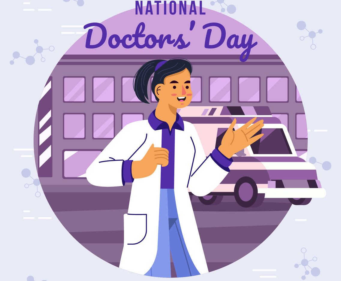 Doctor Celebrates National Doctors' Day Concept
