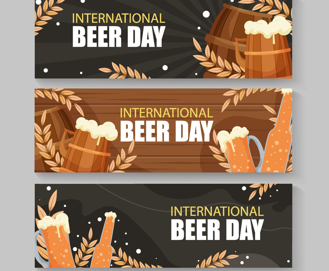International Beer Day Banners Set
