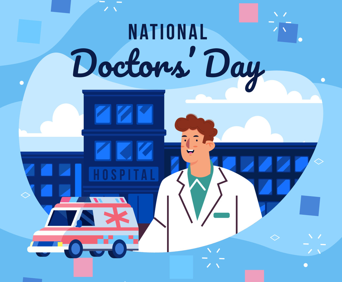 Doctor in Front of Hospital Concept