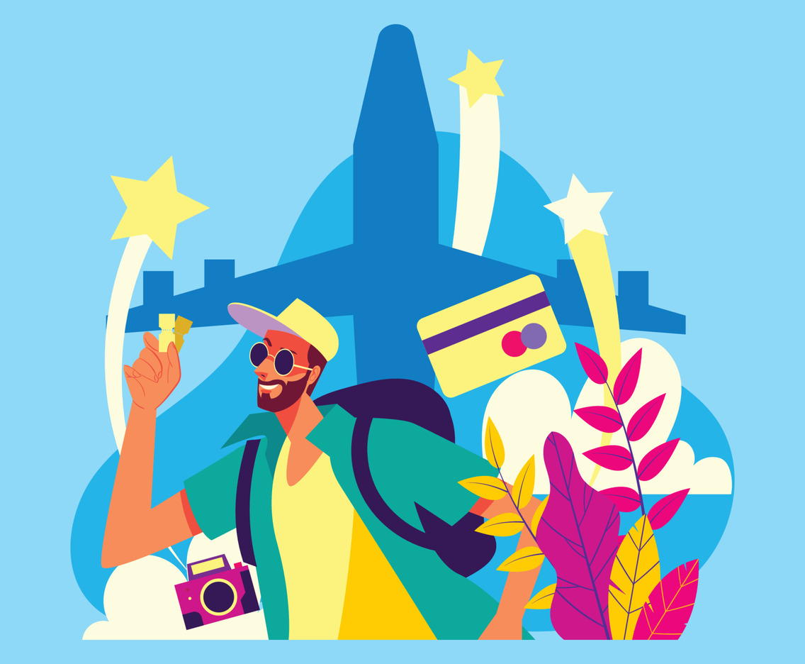 A Man Celebrating World Tourism Day