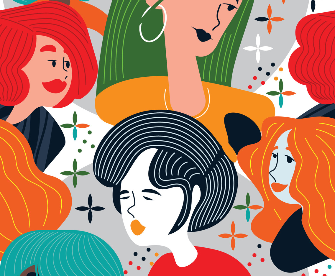 Multiracial Woman Background