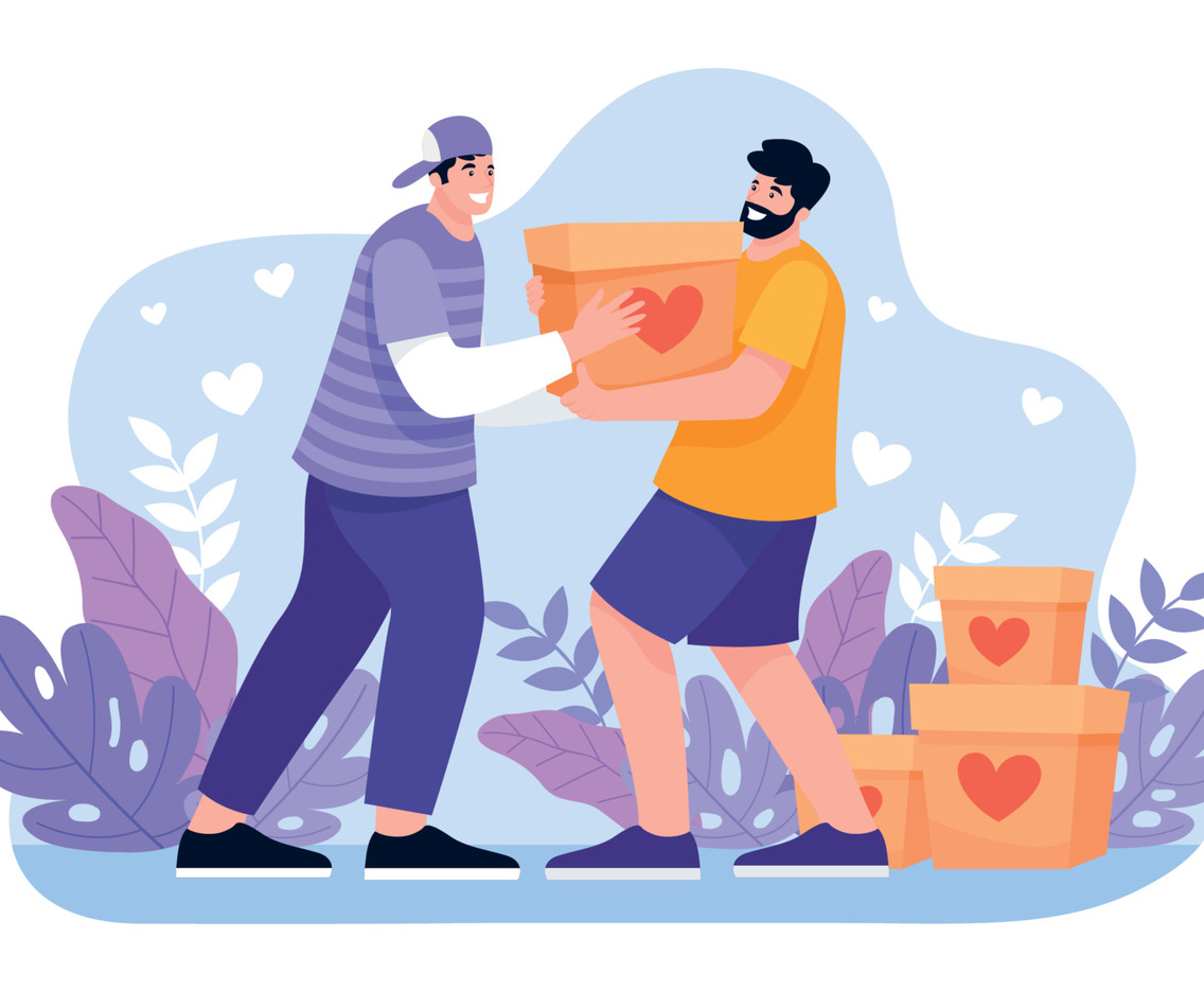World Humanitarian Day With Hand Drawn Flat Style