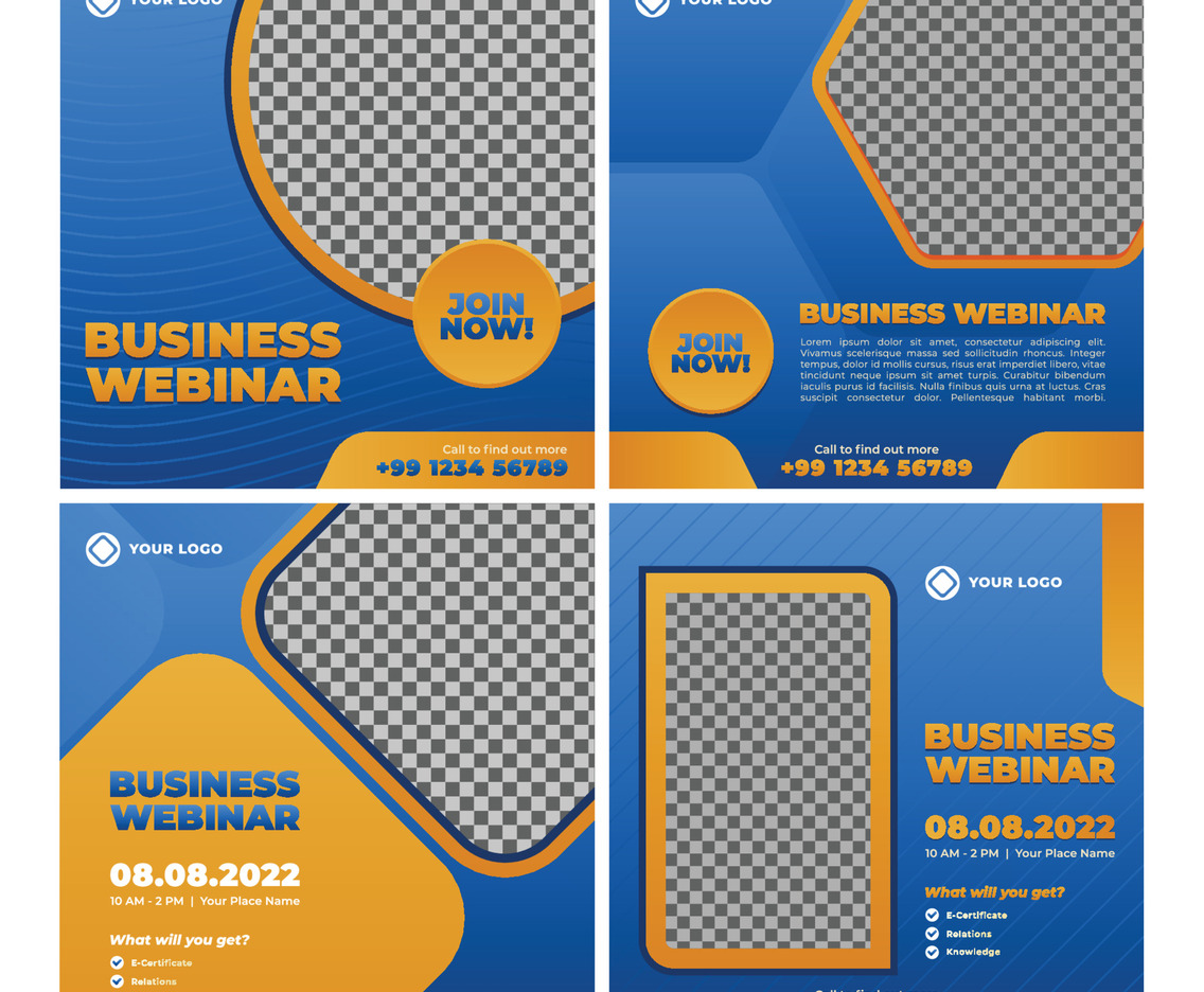 Online Business Webinar Template Social Media Post