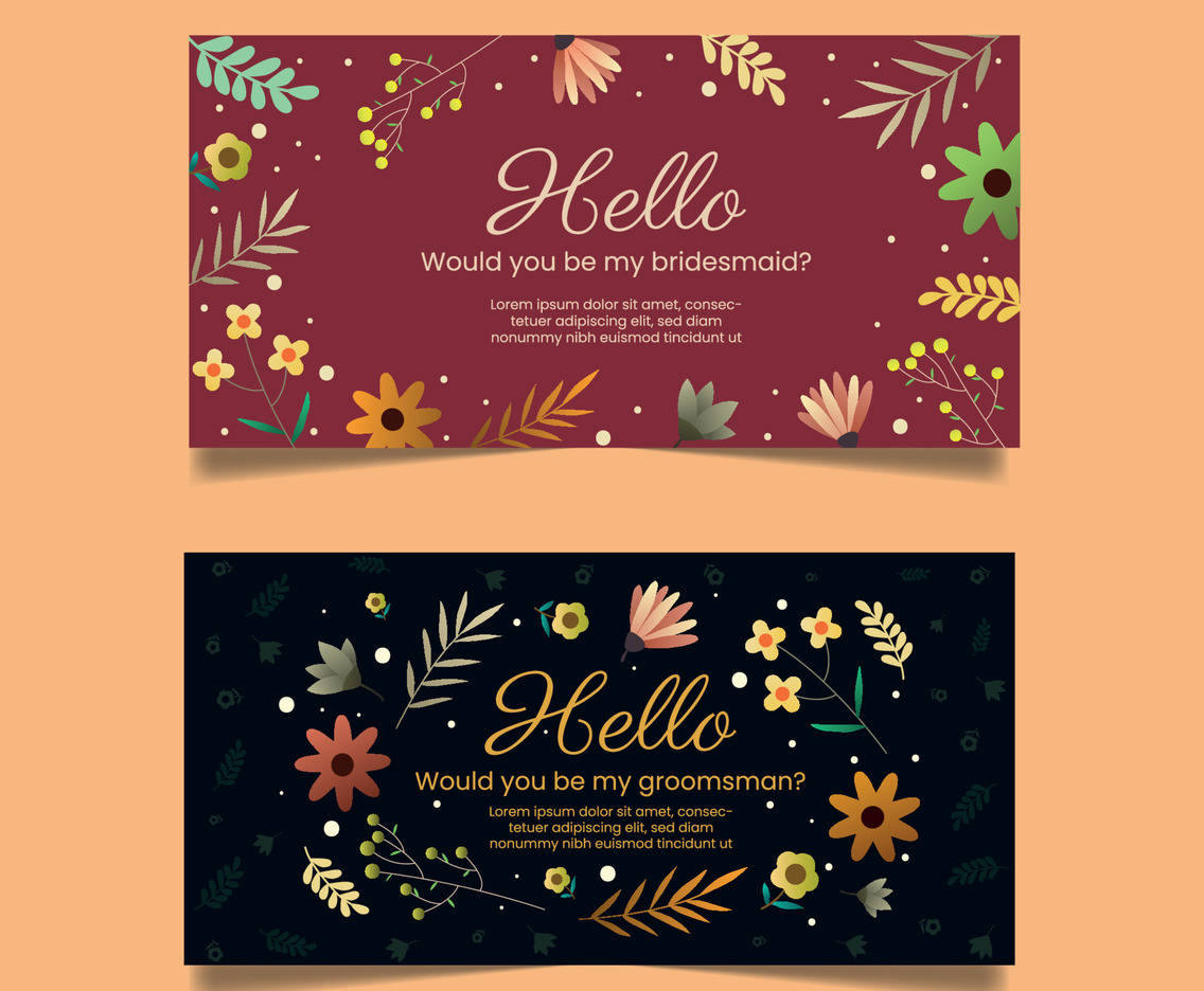 Bridesmaid and Groomsman Invitation Card