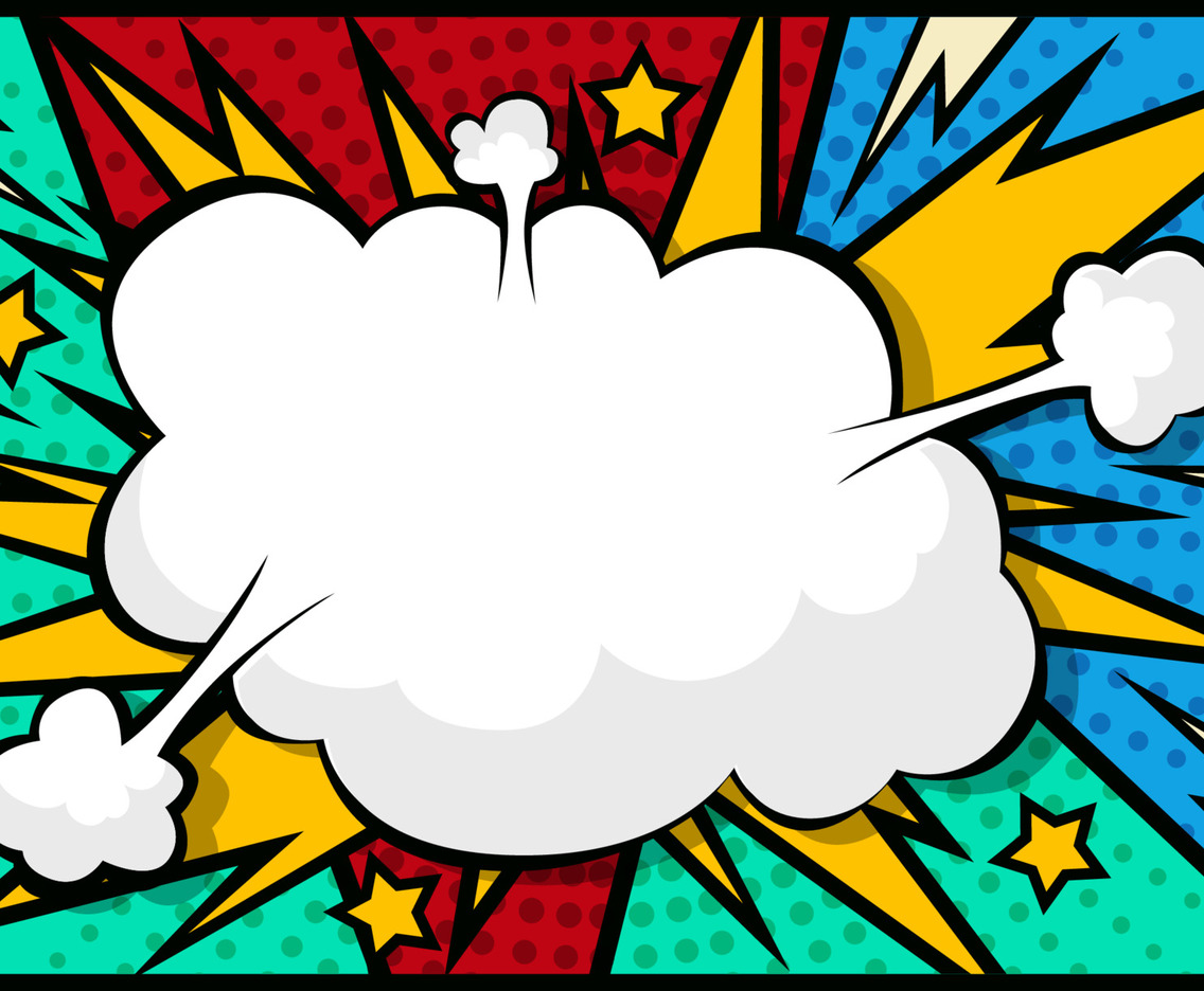 Pop Art Comic Doodle Colorful  Speech Bubble Background