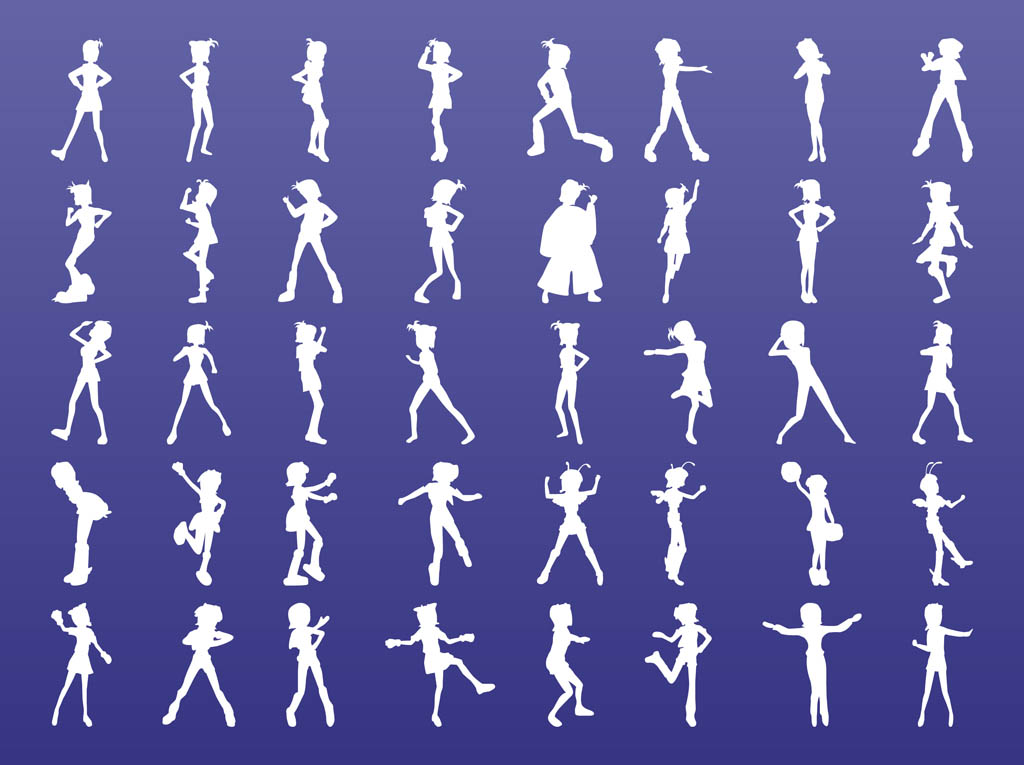 Cute Girls Silhouettes