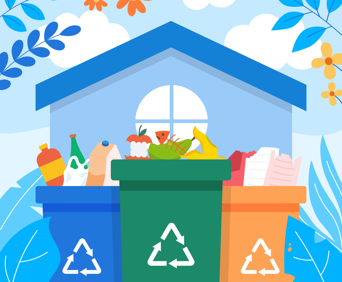 Recycling at Home Background For Social Media Post or Feed