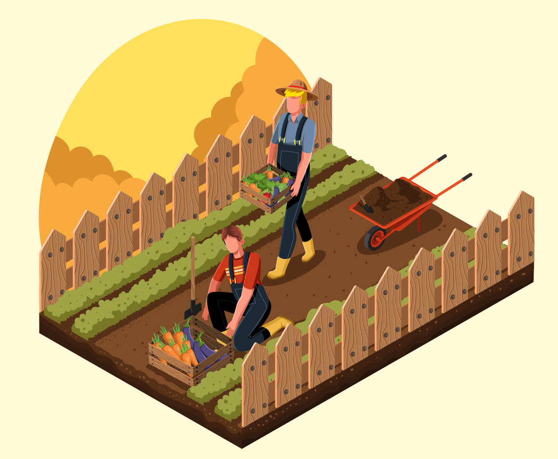 Isometric Gardening Concept