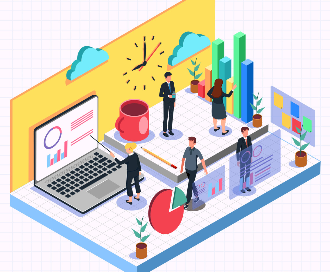 Isometric People Professional in Office Concept