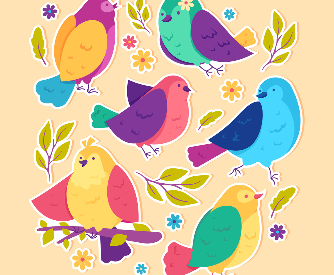 Set of Birds Journal Sticker