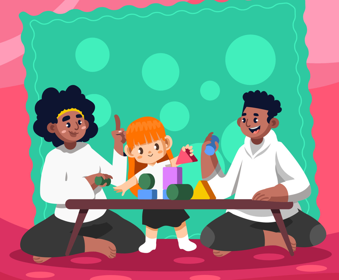 Lovely Fun Playing Games Interracial Family Concept