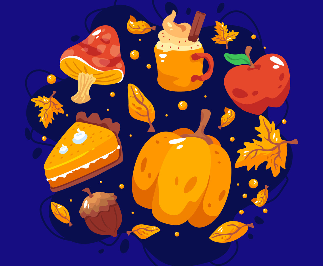 Pumpkin Hunt Halloween Icon with Creative Layout