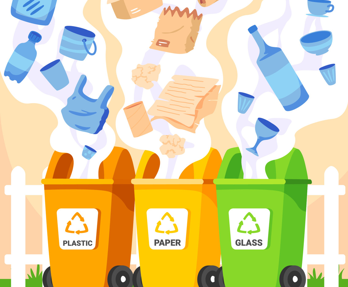 Recycling Trash at Home Concept