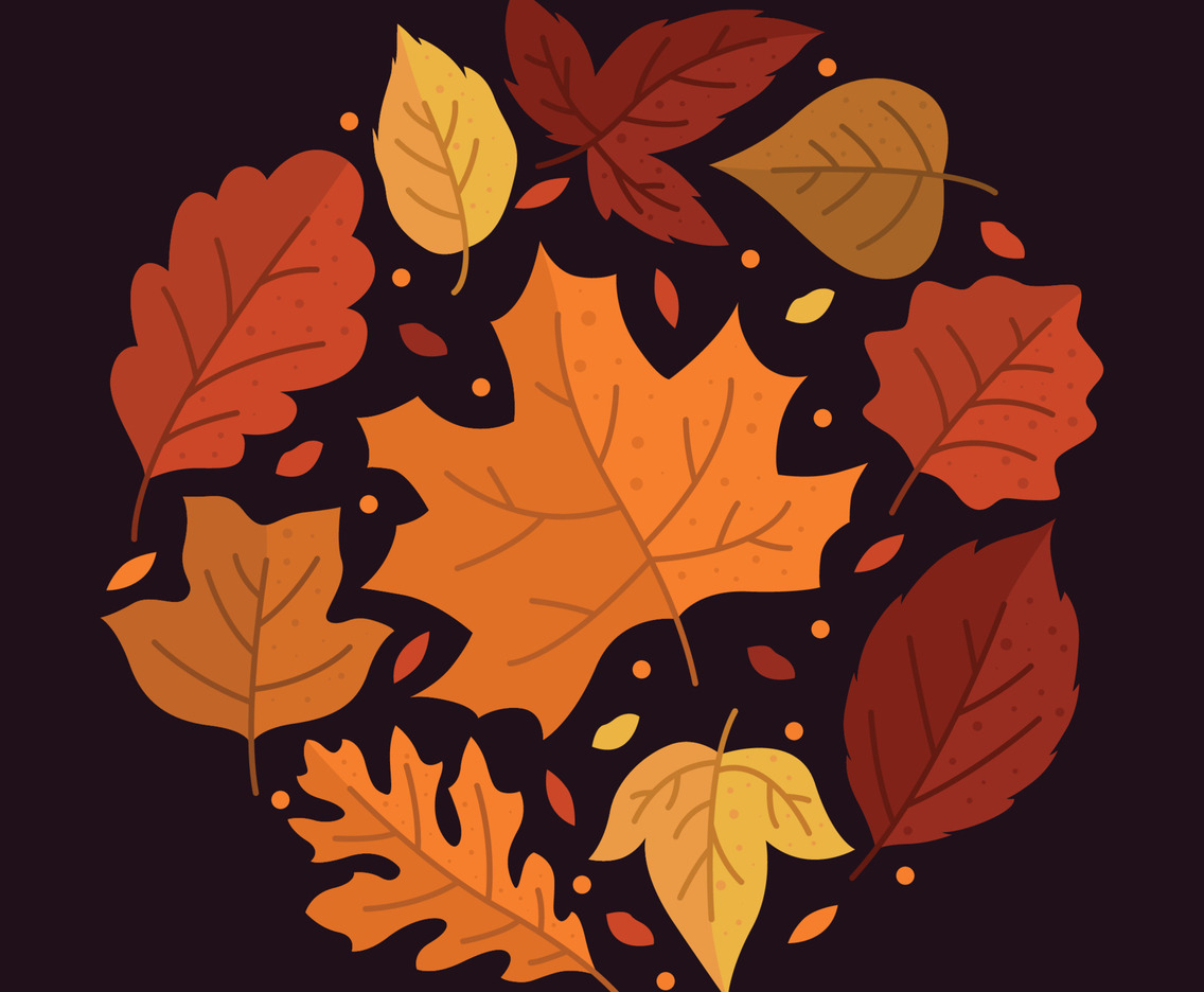 Autumn Fallen Leaves Icon Creative Lay Out