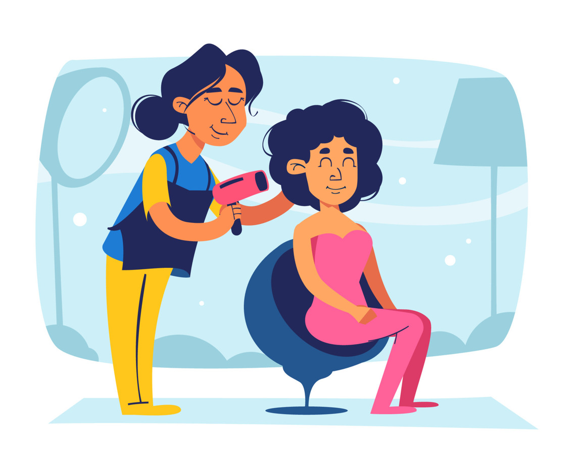 Hair Stylist Character At Work