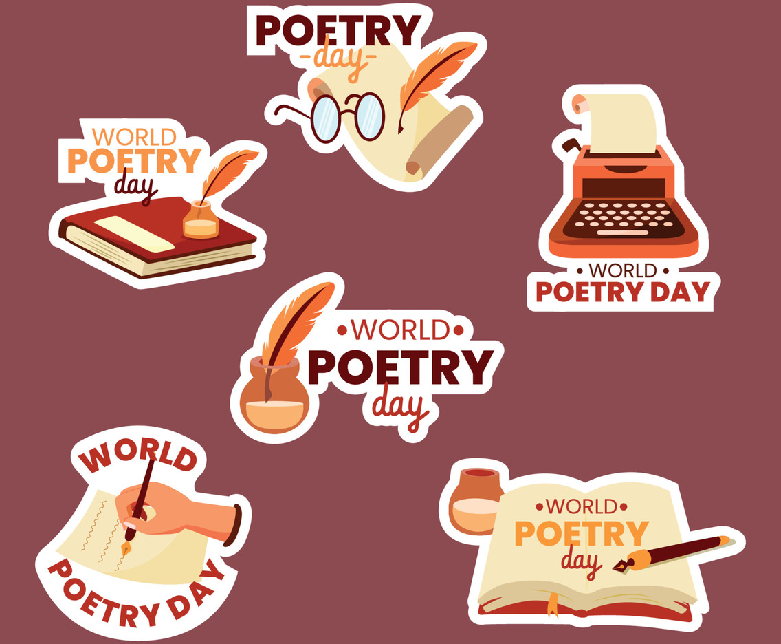 Poetry Day Celebration with Typewriter and Paper