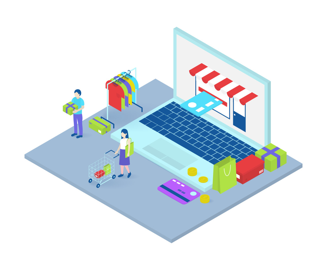 Isometric Online Shopping
