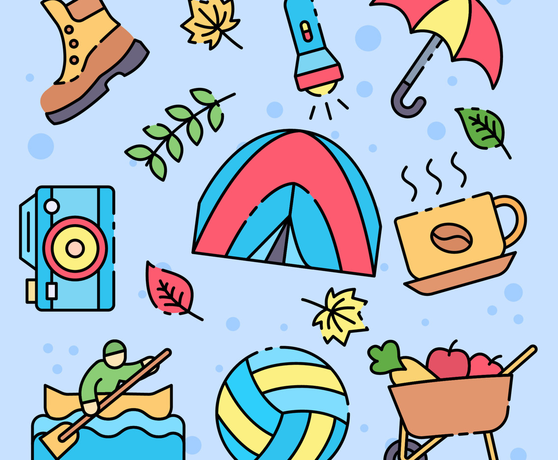 Fall Outdoor Activity Icon Set