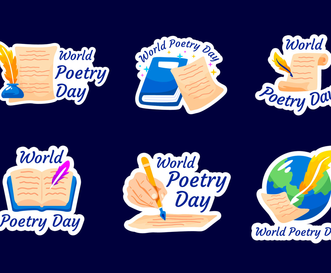 World Poetry Day Sticker Set