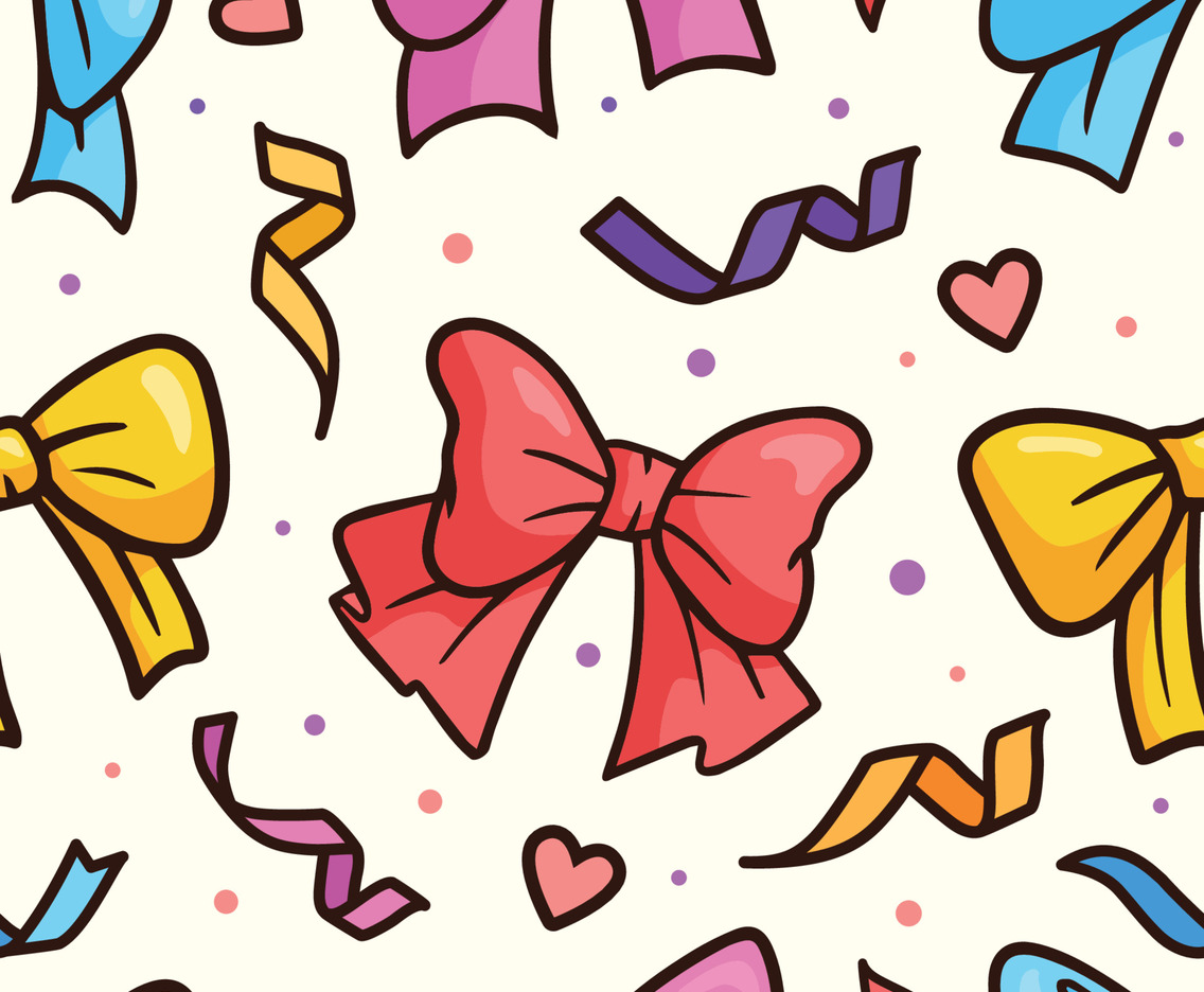 Ribbon Bow Seamless Pattern