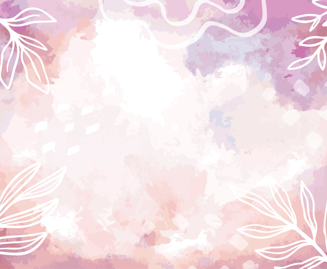 Watercolor Pastel Background with Floral and Leaf Ornament