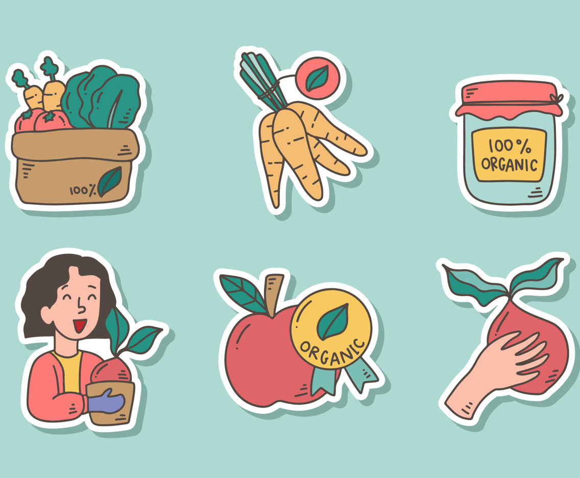 Cute Hand Drawn Sticker for Green Living Campaign