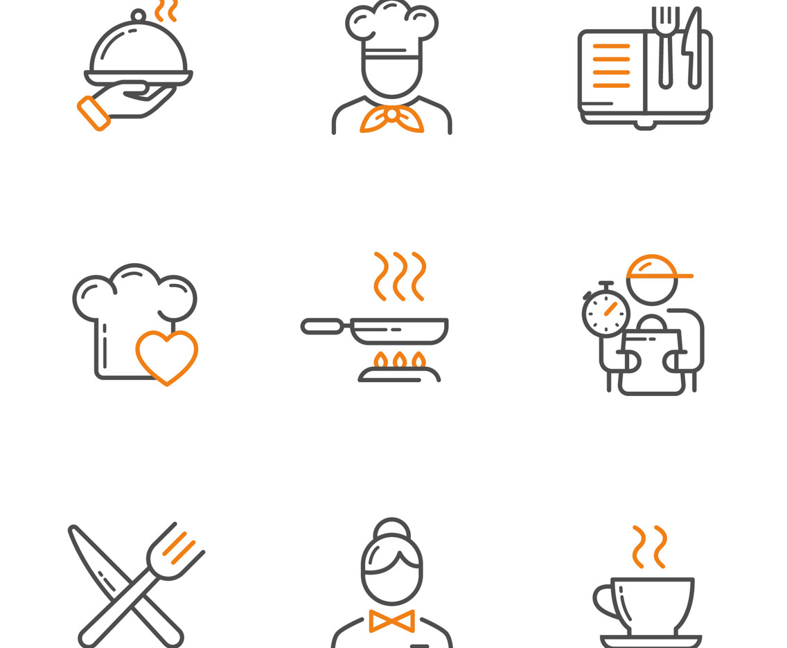Chef or Caterer Icon in Outline Style