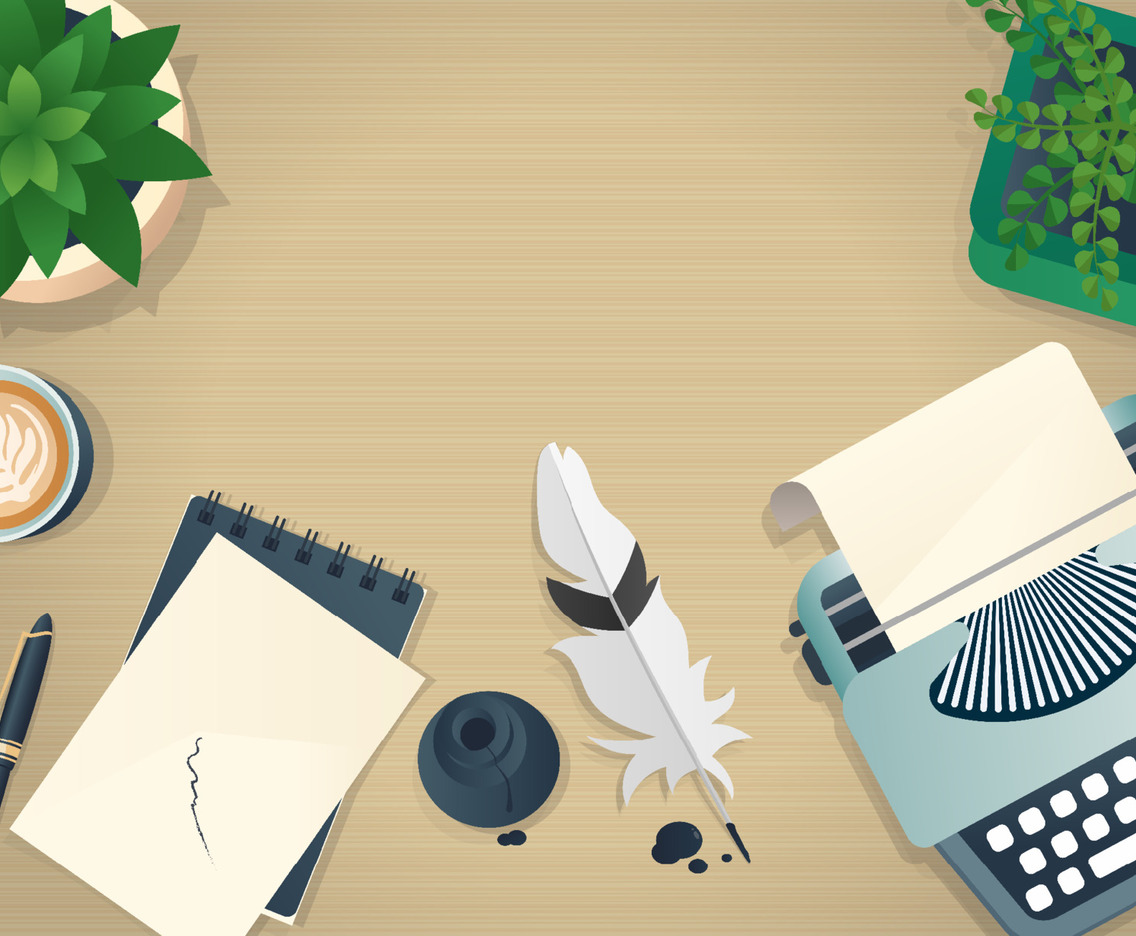 Aesthetic Top View Poetry Day Background
