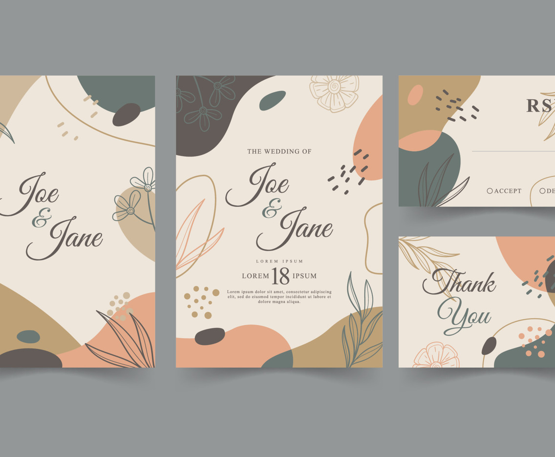 Earthy Toned Wedding Invitation Template