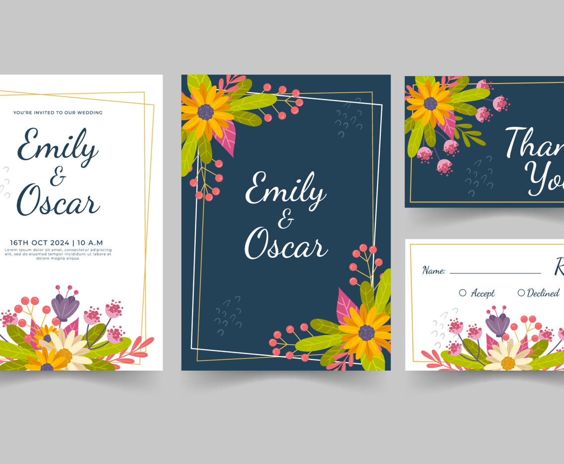 Colorful Wedding Invitation Template